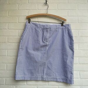 L. L. Bean Classic Blue and White Striped Women's Skirt